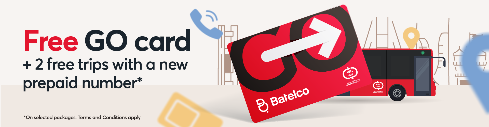 Bahrain Bus GO card with Batelco Prepaid